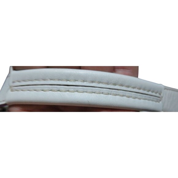 Coach 2005 Vintage Soho White Leather & Green Sateen Shoulder Bag - Picture 6 of 10